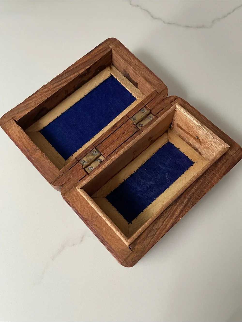 Vintage Hand-Carved Decorative Floral Wooden Trinket Box
